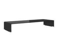 vidaXL Soporte para TV/Elevador Monitor Cristal Negro 90x30x13 Mueble Televisión