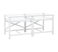 vidaXL Soporte Pedestal Doble Lavadora con estantes extraíbles Blanco