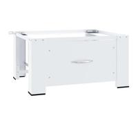 vidaXL Soporte pedestal para lavadora con cajón blanco, soporte para lavadora, plataforma para lavadora y secadora, pedestales para lavandería