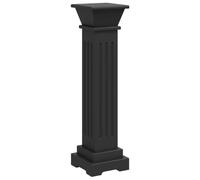 vidaXL Soporte Plantas Pilar Cuadrado Clásico Estante Flores Plantas Macetas Rejilla Plataforma Jardín Patio Terraza Balcón Negro 17x17x66 cm MDF