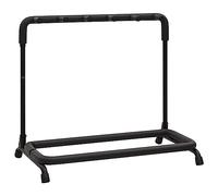 vidaXL Soporte plegable de acero para guitarra, almacenamiento eficiente en espacio para 5 guitarras, fácil montaje, diseño portátil para músicos viajeros, robusto y duradero, color negro