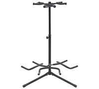 vidaXL Soporte Suelo 3 Guitarras Eléctricas Españolas Acústicas Altura Regulable Trípode Multi Stand Universal Instrumentos Musicales Acero Negro