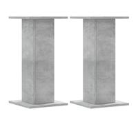 vidaXL Soportes Altavoces 2 uds Madera Gris hormigón 30x30x60 cm, Plataforma de Altavoces, Soporte de Altavoces de Suelo, Soporte de Altavoces HiFi