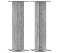 vidaXL Soportes Altavoces 2 uds Madera Gris Sonoma 30x30x95 cm, Plataforma de Altavoces, Soporte de Altavoces de Suelo, Soporte de Altavoces HiFi