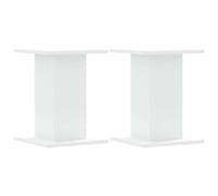 vidaXL Soportes Altavoces 2 uds Madera ingeniería Blanco 30x30x40 cm, Plataforma de Altavoces, Soporte de Altavoces de Suelo, Soporte de Altavoces HiFi