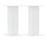 vidaXL Soportes Altavoces 2 uds Madera ingeniería Blanco 30x30x60 cm, Plataforma de Altavoces, Soporte de Altavoces de Suelo, Soporte de Altavoces HiFi