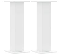 vidaXL Soportes Altavoces 2 uds Madera ingeniería Blanco 30x30x80 cm, Plataforma de Altavoces, Soporte de Altavoces de Suelo, Soporte de Altavoces HiFi