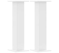 vidaXL Soportes Altavoces 2 uds Madera ingeniería Blanco 30x30x95 cm, Plataforma de Altavoces, Soporte de Altavoces de Suelo, Soporte de Altavoces HiFi
