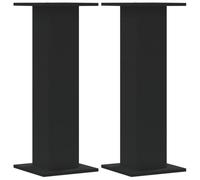vidaXL Soportes Altavoces 2 uds Madera ingeniería Negro 30x30x80 cm, Plataforma de Altavoces, Soporte de Altavoces de Suelo, Soporte de Altavoces HiFi
