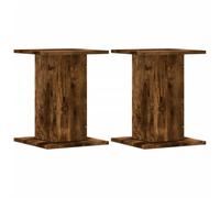 vidaXL Soportes Altavoces 2 uds Madera Roble Ahumado 30x30x40 cm, Plataforma de Altavoces, Soporte de Altavoces de Suelo, Soporte de Altavoces HiFi