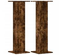 vidaXL Soportes Altavoces 2 uds Madera Roble Ahumado 30x30x95 cm, Plataforma de Altavoces, Soporte de Altavoces de Suelo, Soporte de Altavoces HiFi