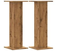 vidaXL Soportes Altavoces 2 uds Madera Roble Artesano 30x30x80 cm