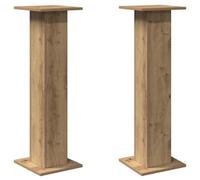 vidaXL Soportes Altavoces 2 uds Madera Roble Artesano 30x30x95 cm, Plataforma de Altavoces, Soporte de Altavoces de Suelo, Soporte de Altavoces HiFi
