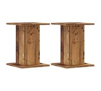 vidaXL Soportes Altavoces 2 uds Madera Roble Envejecido 30x30x40 cm, Plataforma de Altavoces, Soporte de Altavoces de Suelo, Soporte de Altavoces HiFi