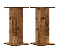 vidaXL Soportes Altavoces 2 uds Madera Roble Envejecido 30x30x60 cm, Plataforma de Altavoces, Soporte de Altavoces de Suelo, Soporte de Altavoces HiFi