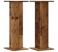 vidaXL Soportes Altavoces 2 uds Madera Roble Envejecido 30x30x80 cm, Plataforma de Altavoces, Soporte de Altavoces de Suelo, Soporte de Altavoces HiFi