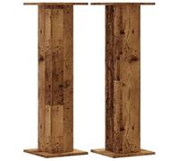 vidaXL Soportes Altavoces 2 uds Madera Roble Envejecido 30x30x95 cm, Plataforma de Altavoces, Soporte de Altavoces de Suelo, Soporte de Altavoces HiFi