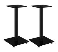 vidaXL Soportes de Altavoces 2 uds Vidrio Templado Negro 1 Pilar