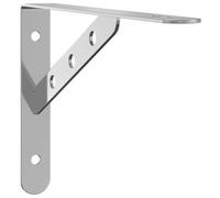 vidaXL Soportes de estante 4 uds acero inoxidable 23,5x2,5x15,5 cm, soporte de pared, soporte de estante de pared, soporte de estante metálico