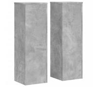 vidaXL Soporte para plantas, 2 unidades, diseño hueco, columna decorativa para plantas, artículo decorativo, taburete para flores, columna de flores, color gris hormigón