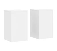 vidaXL Soportes de Plantas 2 uds Madera ingeniería Blanco 30x30x50 cm, Soporte de Flor, Soporte de Planta de casa, Mesa de Planta, Soporte de Maceta