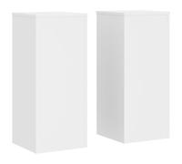 vidaXL Soportes de Plantas 2 uds Madera ingeniería Blanco 30x30x70 cm, Soporte de Flor, Soporte de Planta de casa, Mesa de Planta, Soporte de Maceta