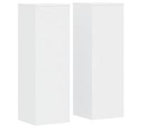 vidaXL Soportes de plantas 2 uds madera ingeniería blanco 33x33x100 cm, soporte de flor, soporte de maceta, soporte de planta de casa