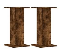 vidaXL Soportes de Plantas 2 uds Madera Roble Ahumado 30x30x60 cm, Soporte de Flor, Soporte de Planta de casa, Mesa de Planta, Soporte de Maceta