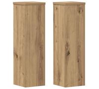 vidaXL Soportes de Plantas 2 uds Madera Roble artisian 17x17x60 cm, Soporte de Flor, Soporte de Maceta, Soporte de Planta de casa, Soporte de Maceta