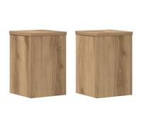 vidaXL Soportes de Plantas 2 uds Madera Roble artisian 20x20x30 cm, Soporte de Flor, Soporte de Planta de casa, Mesa de Planta, Soporte de Maceta