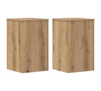 vidaXL Soportes de Plantas 2 uds Madera Roble artisian 30x30x50 cm, Soporte de Flor, Soporte de Planta de casa, Mesa de Planta, Soporte de Maceta