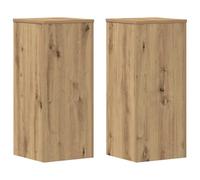 vidaXL Soportes de Plantas 2 uds Madera Roble artisian 30x30x70 cm