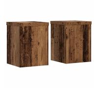 vidaXL Soportes de Plantas 2 uds Madera Roble Envejecido 15x15x20 cm, Soporte de Flor, Soporte de Planta de casa, Mesa de Planta, Soporte de Maceta