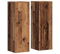 vidaXL Soportes de Plantas 2 uds Madera Roble Envejecido 33x33x100 cm, Soporte de Flor, Soporte de Maceta, Soporte de Planta de casa