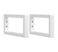 vidaXL Soportes estante de lavabo 2 uds rectangular acero blanco, soporte de pared, soporte de estante de pared, soporte de montaje de lavabo
