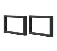 vidaXL Soportes para estante de lavabo 2 uds rectangular acero negro
