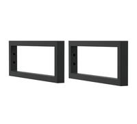 vidaXL Soportes estante de lavabo 2 uds rectangular acero negro, soporte de pared, soporte de estante de pared, soporte de montaje de lavabo