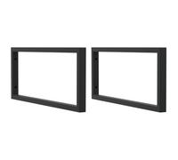 vidaXL Soportes estante de lavabo 2 uds rectangular acero negro, soporte de pared, soporte de estante de pared, soporte de montaje de lavabo