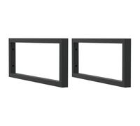 vidaXL Soportes estante de lavabo 2 uds rectangular acero negro