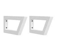 vidaXL Soportes estante de lavabo 2 unidades trapecio acero blanco, soporte de pared, soporte de estante de pared, soporte de montaje de lavabo