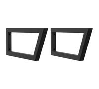 vidaXL Soportes para estante de lavabo trapecio 2 unidades acero negro para montaje en pared