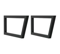 vidaXL Soportes estante de lavabo 2 unidades trapecio acero negro