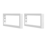 vidaXL Soportes estante de lavabo 2uds tejado rectangular acero blanco, soporte de pared, soporte de estante de pared, soporte de montaje de lavabo