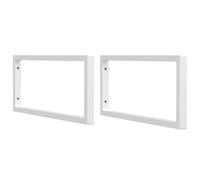 vidaXL Soportes estante de lavabo 2uds tejado rectangular acero blanco, soporte de pared, soporte de estante de pared, soporte de montaje de lavabo