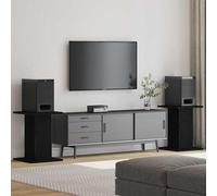 vidaXL Soporte Para Altavoces 2 Pcs Negro Efecto Roble 30 X 30 X 40 Cm