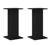 vidaXL Juego de 2 Soportes para Altavoces de Roble Negro Madera Ingenierizada 30 x 60 cm Diseño Contemporáneo Ideal para Sala de Estar y Cine en Casa Soportes para Exhibición de Altavoces Compactos Aj