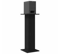 vidaXL Soporte Moderno para Altavoces de Roble Negro para Sala de Estar y Cine en Casa Diseño de Buena Madera Dimensiones Compactas 30 x 80 cm Acabado Elegante Mate Uso Versátil Soporte para Altavoce