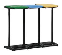 vidaXL Soportes para Bolsas de Basura con Tapa Residuos Cubo Deshechos en Casa Salón Cocina Oficina Movimiento PP Multicolor 240-330 L