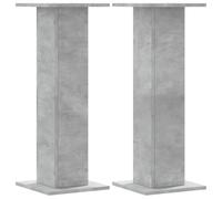 vidaXL Soportes para Plantas 2 uds Madera Gris hormigón 30x30x80 cm, Soporte de Flor, Soporte de Planta de casa, Mesa de Planta, Soporte de Maceta