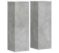 vidaXL Soportes para Plantas 2 uds Madera Gris hormigón 33x33x100 cm, Soporte de Flor, Soporte de Maceta, Soporte de Planta de casa, Soporte de Maceta